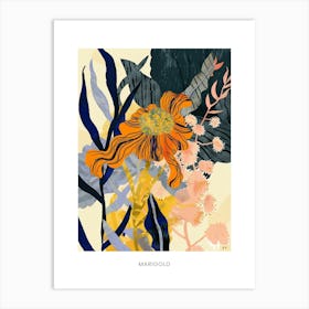 Colourful Flower Illustration Poster Marigold 4 Art Print