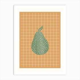 Checkered Pear Art Print