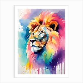 Colorful Lion Painting 2 Art Print