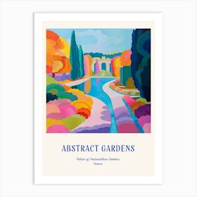 Colourful Gardens Palace Of Fontainebleau Gardens France 1 Blue Poster Art Print