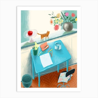 Atelier With Tiger Art Print