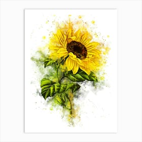 beauty flower watercolor 1 Art Print