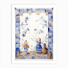 Blue and white 1 Art Print