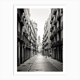 Barcelona, Spain, Photography In Black And White 1 Art Print