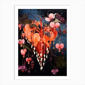 Surreal Florals Bleeding Heart Dicentra 1 Flower Painting Art Print