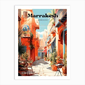 Marrakesh Morocco Vibrant Street Travel Art Art Print