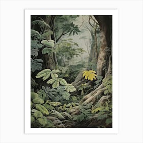 Vintage Jungle Botanical Illustration Philodendron 2 Art Print