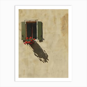 Window With Flowers Art Print