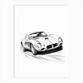 Ferrari 250 Gto Line Drawing 9 Art Print