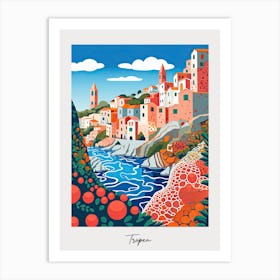 Poster Of Tropea, Italy, Illustration In The Style Of Pop Art 2 Art Print