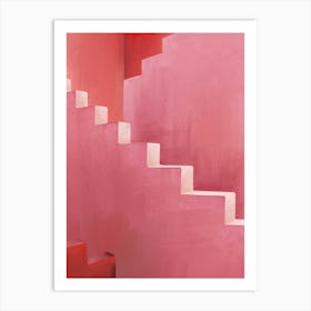 Stairs And Stories Pink Art Print