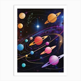 Planets In Space 7 Art Print