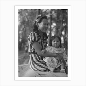 Young Indian Mother And Baby, Blueberry Camp, Near Little Fork, Minnesota By Russell Lee Art Print