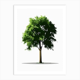 Poplar Tree Pixel Illustration 3 Art Print