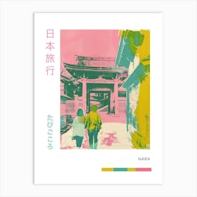 Nara Japan Retro Duotone Silkscreen 3 Art Print