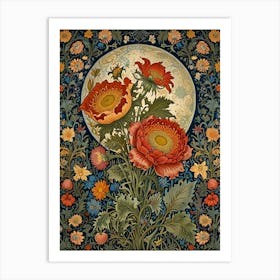 William Morris Flowers In The Moonlight Art Print