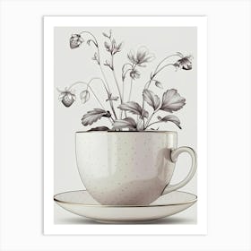 Cup Of Flowers Art Print