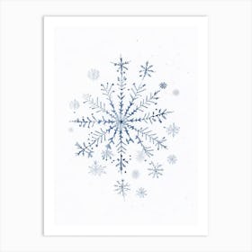 Unique, Snowflakes, Pencil Illustration 1 Art Print