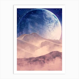 Moon Space Planet Star Universe Science Fantasy Art Print