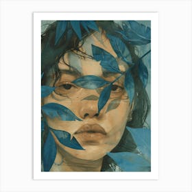 'Blue Leaves' 21 Art Print