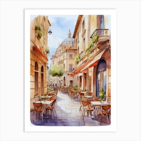 Watercolor Street Scene 3 Art Print