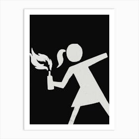 Girl Holding A Fire Extinguisher Art Print