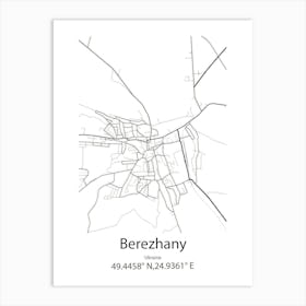 Berezhany,Ukraine Minimalist Map Poster