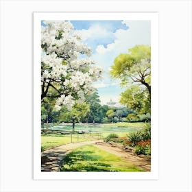 Royal Botanical Gardens Melbourne Australia Watercolour 1 Art Print