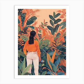In The Garden Orange 3 Art Print