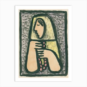 Woman With A Rosary, Mikuláš Galanda Art Print