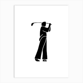 Golfer Silhouette print art Art Print