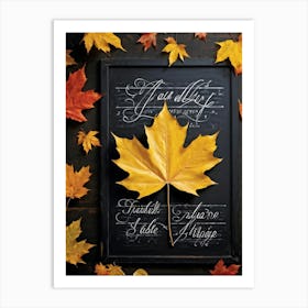 A Maple Leaf Intricately Crafted In Vibrant Yellow And Orange Hues To Showcase Autumns Majesty Re (2) Art Print