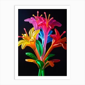 Bright Inflatable Flowers Honeysuckle 1 Art Print
