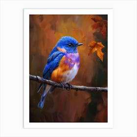 Bluebird On A Branch Art Print