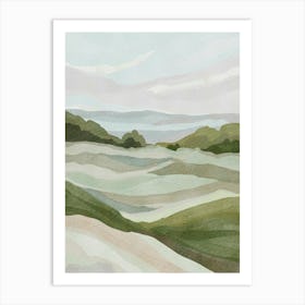 Green hill Landscape Art Print