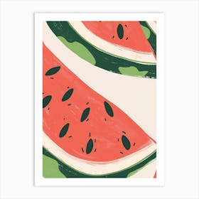 Watermelon Close Up Illustration 2 Art Print