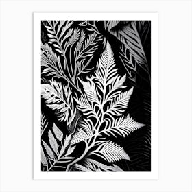 Yew Leaf Linocut 2 Art Print