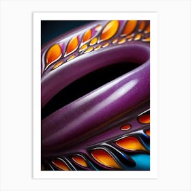 Purple And Orange Abstract Painting Art Print