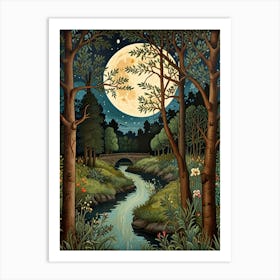 William Morris Moonlight In The Forest 50 Art Print