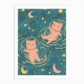 Cats In Space 1 Art Print