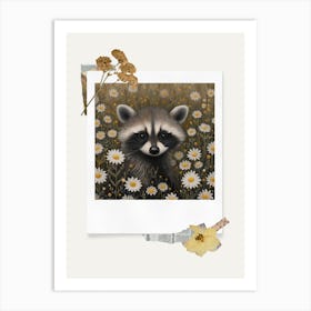 Scrapbook Baby Raccoon Fairycore Painting 1 Art Print