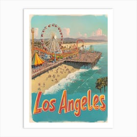 Aihrgdesign A Classic 1960s Travel Poster For Los Angeles 2 Art Print