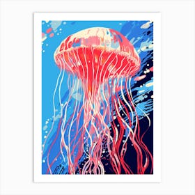 Colourful Jellyfish Illustration 4 Art Print