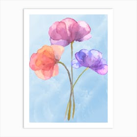 Watercolor Flowers Art Print