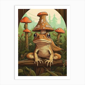 Wood Frog On A Throne Storybook Style 8 Art Print