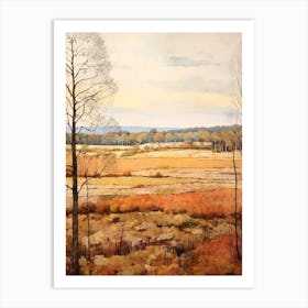 Autumn National Park Painting The New Forest England Uk 2 Art Print