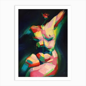 Cubist Sitting Nude (2014) Art Print