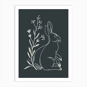 Mini Sable Rabbit Minimal Illustration 1 Art Print