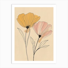 Seoul Flower Market Boho Minimalist Style 1 Art Print