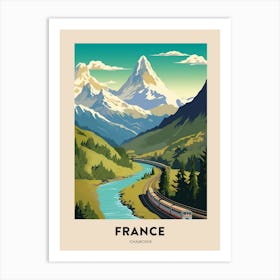 Chamonix To Zermatt France Switzerland Vintage Hiking Travel Poster Art Print